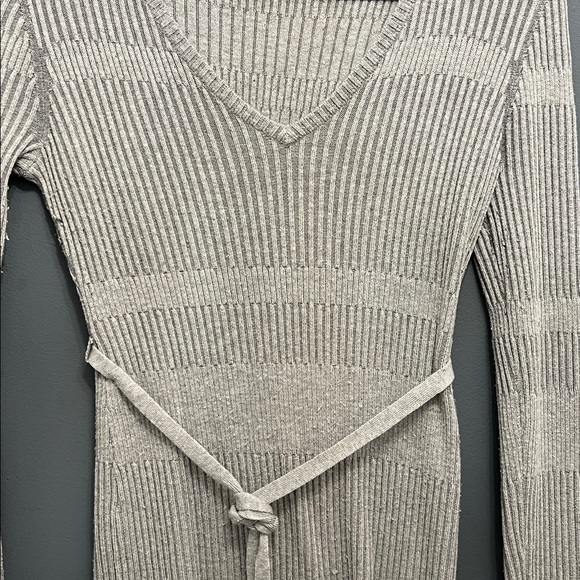 Thyme Maternity Gray Ribbed Knit Dress - Picture 3 of 4